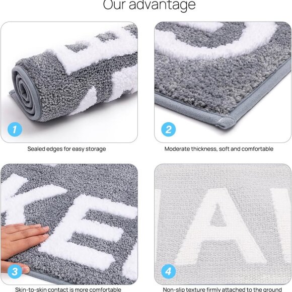 Get Naked Bath Mat - Gray Funny Mat - Bathroom decor - Picture 7 of 7